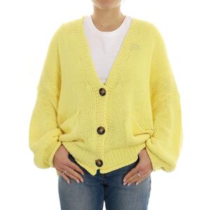 CARDIGAN OVERSIZE SCOLLO A V GIALLO